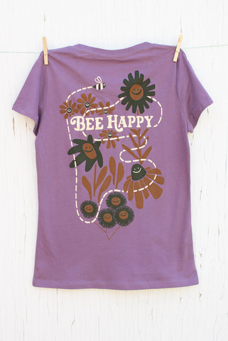 Bee Happy - Coral Men's T-shirt