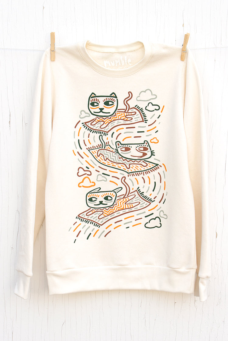 Carpet Cats - Cream Unisex Fleece Pullover