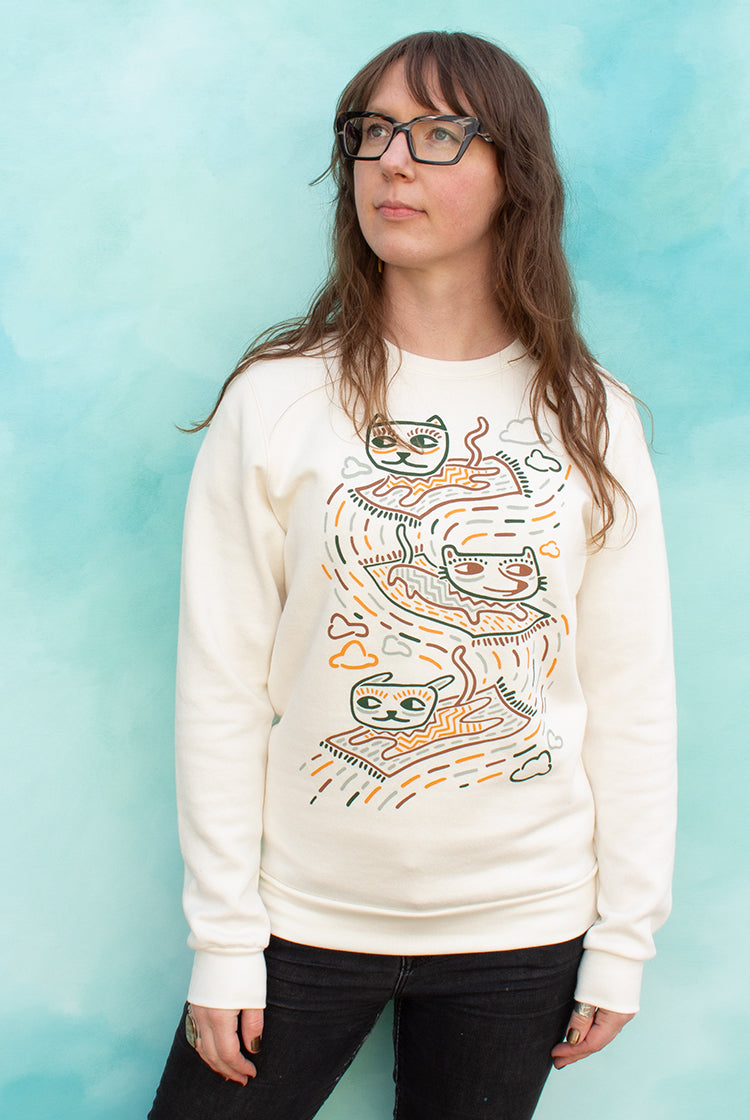 Carpet Cats - Cream Unisex Fleece Pullover