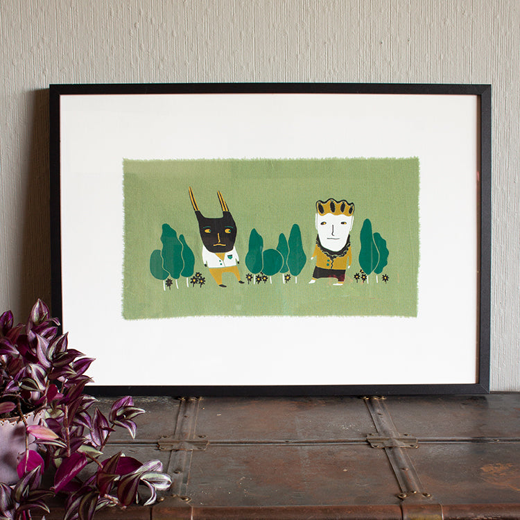 Too Close? - Silk-Screened Art Print on Fabric