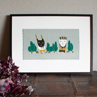 Too Close? - Silk-Screened Art Print on Fabric