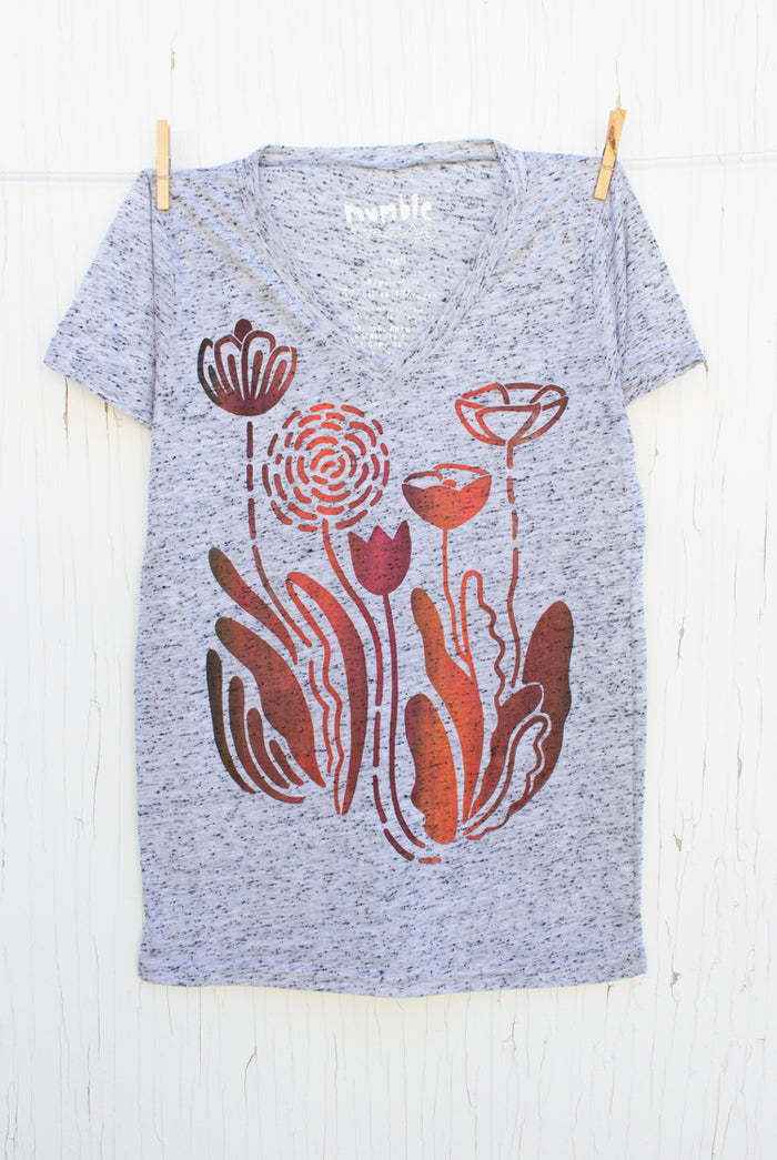Floral Mixes - Pepper Unisex V-neck