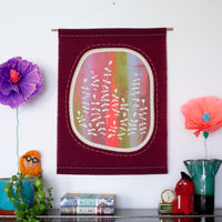 Ink Mix No.1 - Burgundy Fabric Wall Hanging