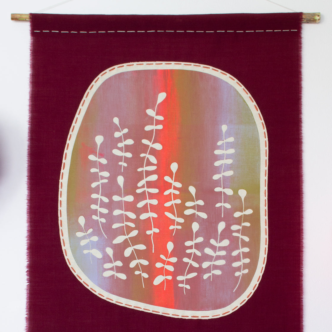 Ink Mix No.1 - Burgundy Fabric Wall Hanging
