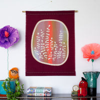 Ink Mix No.1 - Burgundy Fabric Wall Hanging