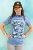 Please Do Not Feed the Microfiche - Blue Men's T-shirt