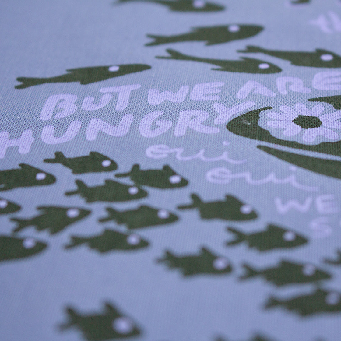 Please Do Not Feed the Microfiche - Silk-Screened Art Print on Fabric