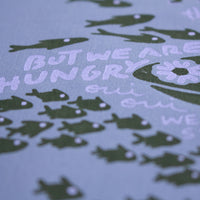 Please Do Not Feed the Microfiche - Silk-Screened Art Print on Fabric