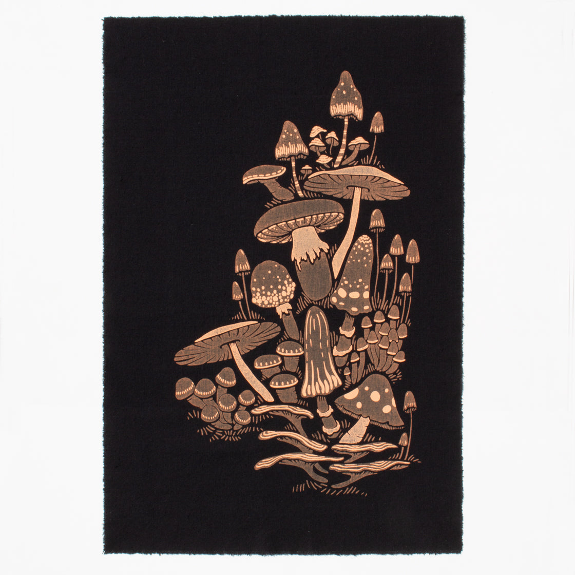 Mushrooms - Silk-Screened Art Print on Fabric