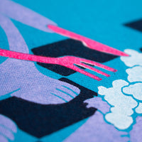 Cannibal Teddy Bear - Silk-Screened Art Print on Fabric