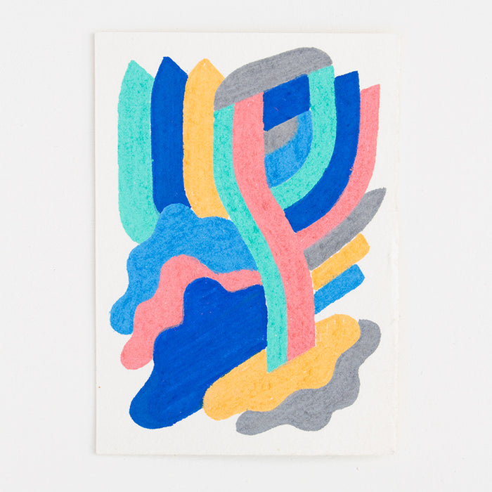 A Rose in the Clouds - Double-Sided Tiny Original Drawing