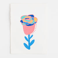 A Rose in the Clouds - Double-Sided Tiny Original Drawing