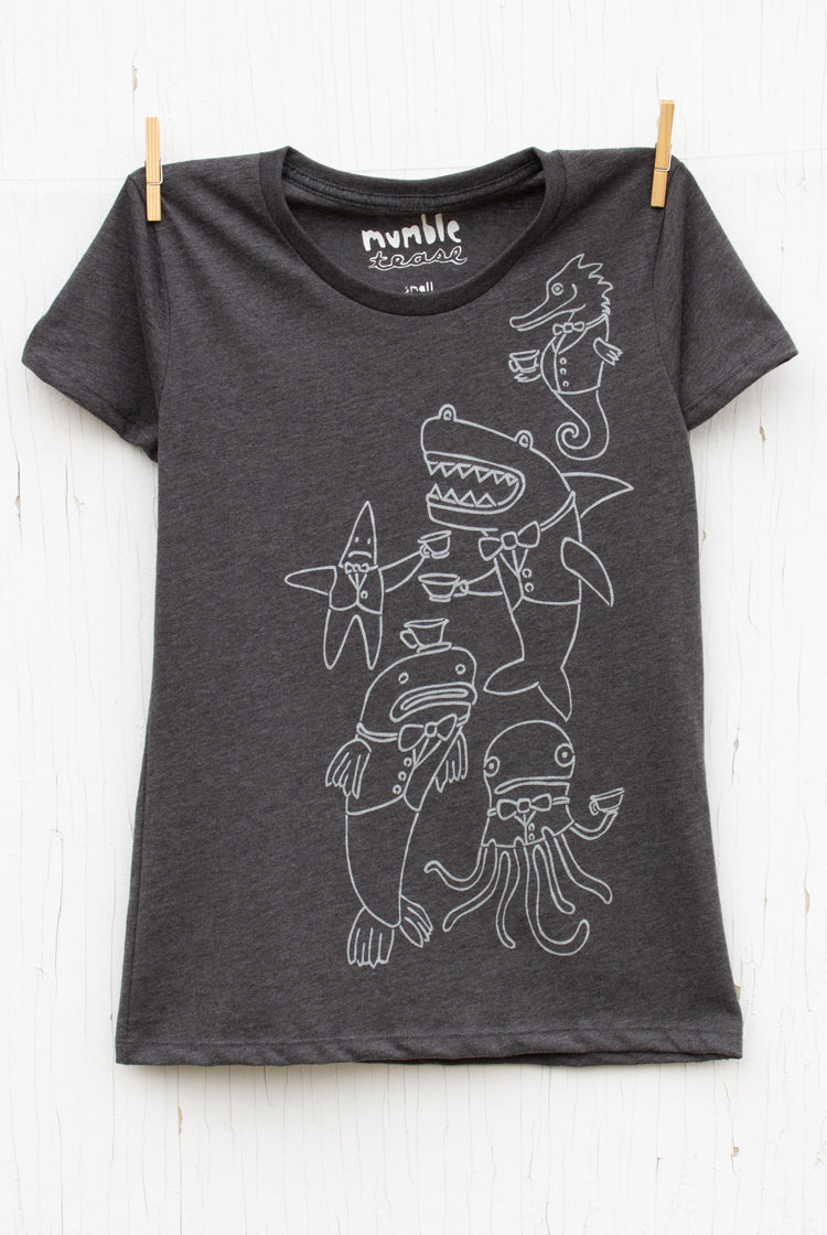 Underwater Tea Party - Coal Women's T-shirt