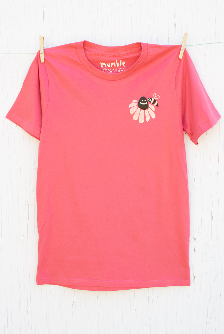 Bee Happy - Coral Men's T-shirt