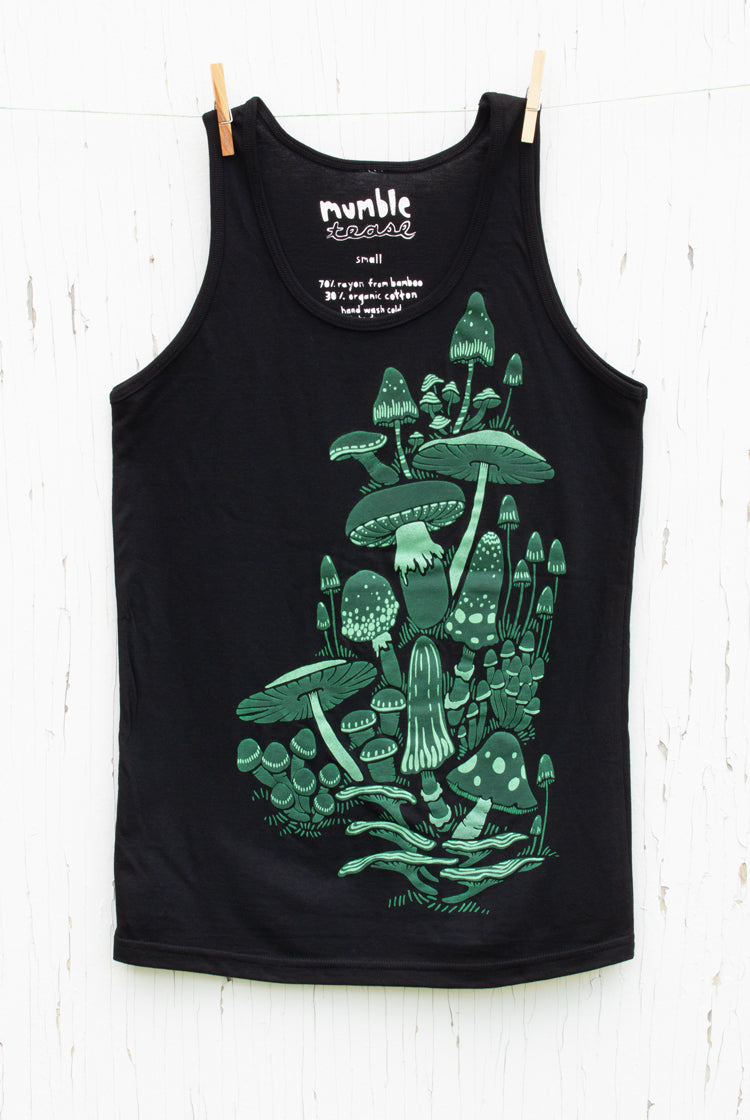Mushrooms - Black Unisex Tank