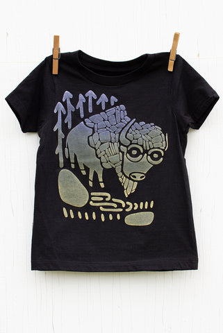 Bison - Black Kid's T-shirt