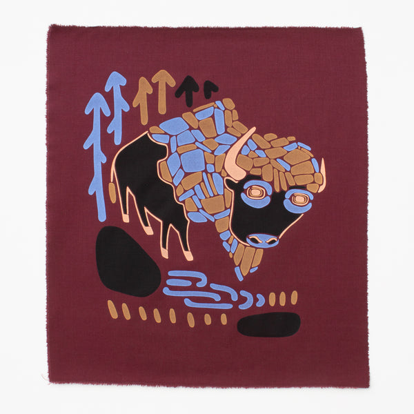 Bison - Silk-Screened Art Print on Fabric