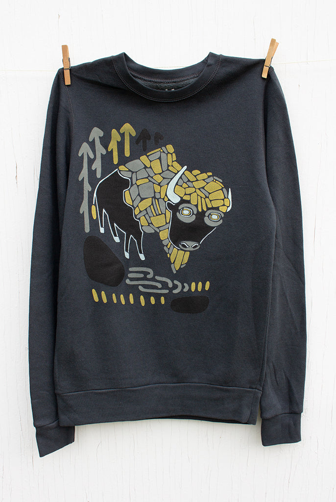 Bison - Charcoal Unisex Pullover