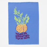 Sprouting Brain - Silk-Screened Art Print on Fabric