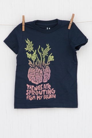 Sprouting Brain - Navy Kid's T-shirt