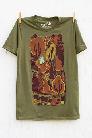 Mushrooms - Silk-Screened Art Print on Fabric