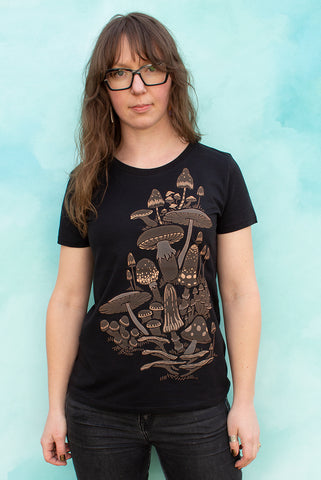 Mushrooms - Black Women's T-shirt